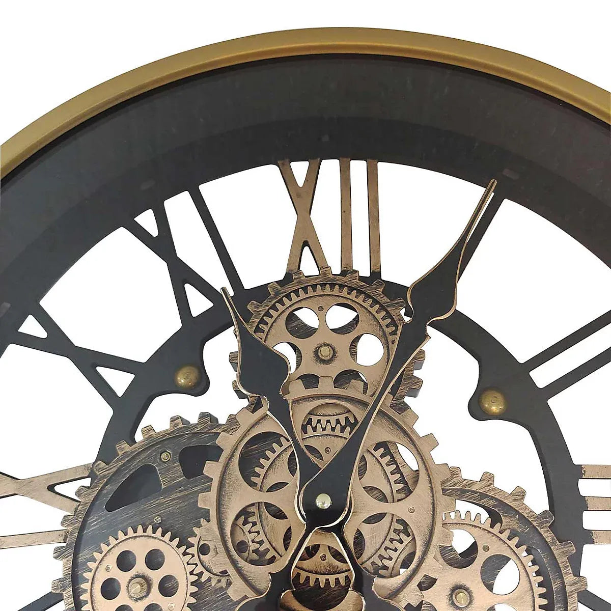 Metal Gear Wall Clock Vintage Gear Decor For Living Rooms-Furniture Kingdom